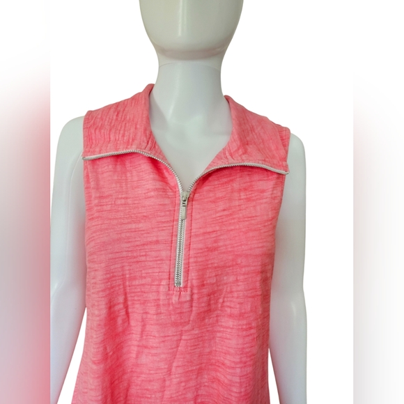 2/$35 Lulu-B Pink Sleeveless Zip Collar Tennis Swing Dress Athleisure Small - Picture 6 of 9